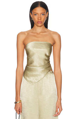 for FWRD Textured Satin Scarf Top | FWRD 