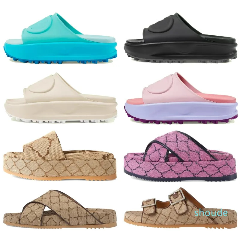 Platform Designer Slippers Women Interlocking G Slide Sandal Foam Rubber Sandals With Box From Sh... | DHGate