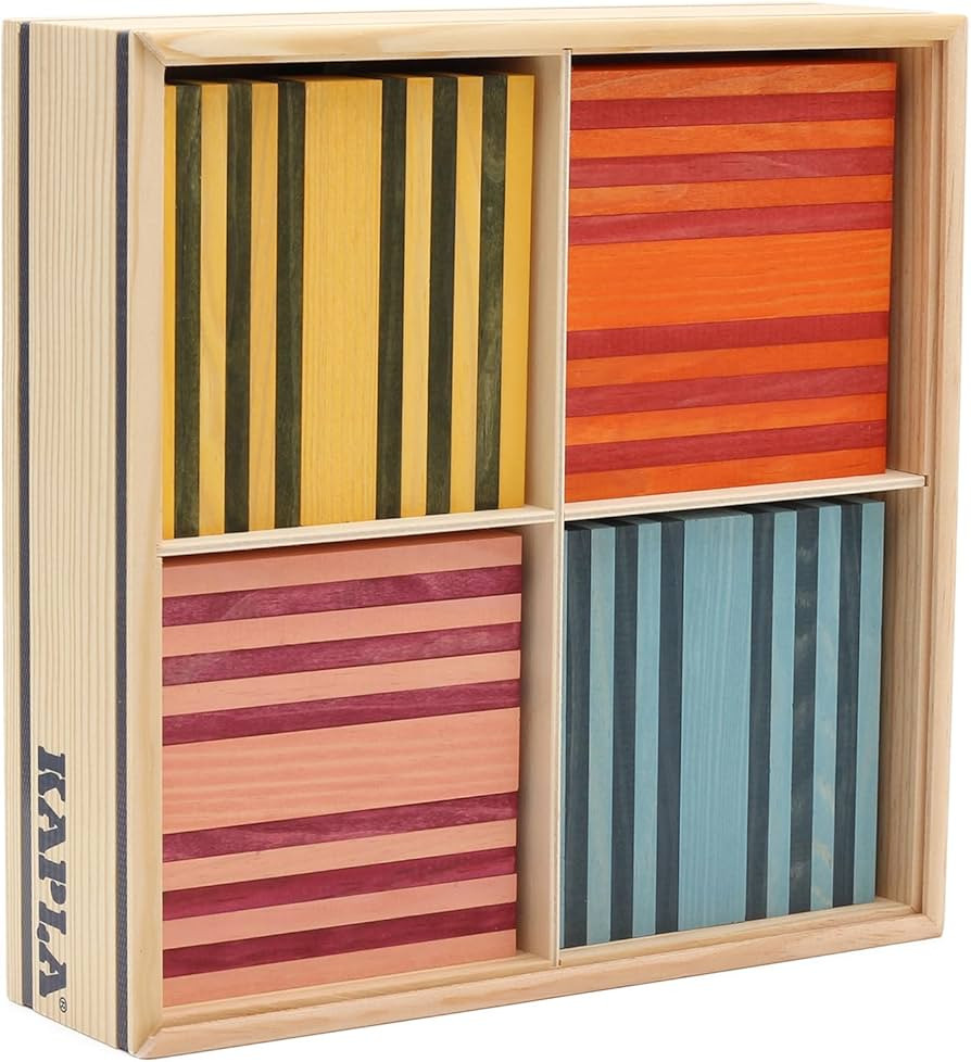 KAPLA 100 Octocolor Case - Wooden Construction Set 100 Colored Building Planks | Amazon (US)