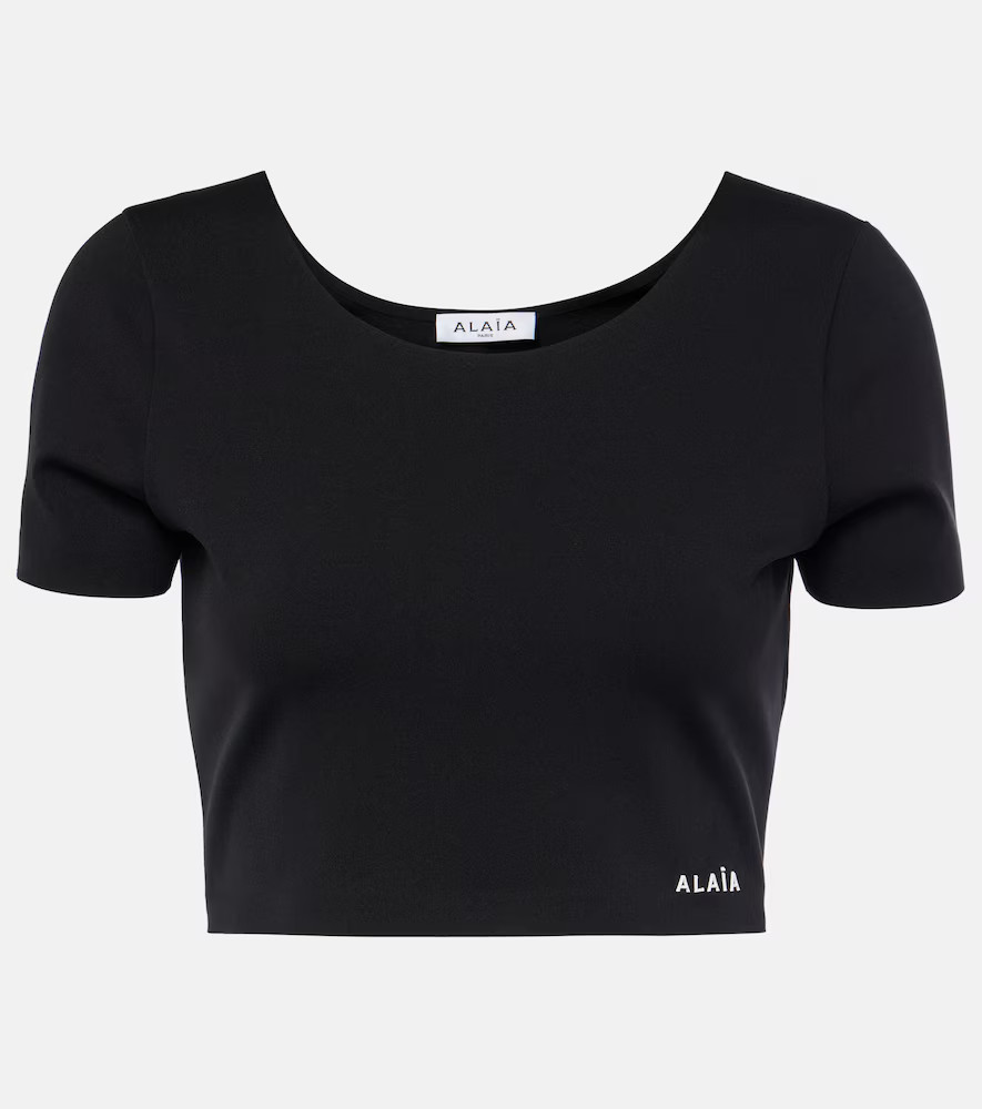 Alaïa Crop top con logo | Mytheresa (INTL)