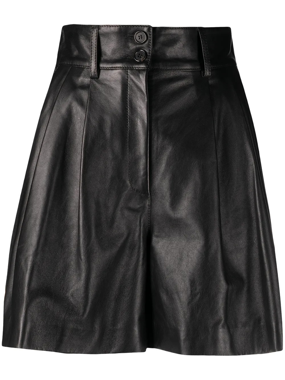 Dolce & Gabbana high-waisted Leather Shorts | Black | FARFETCH PT | Farfetch Global