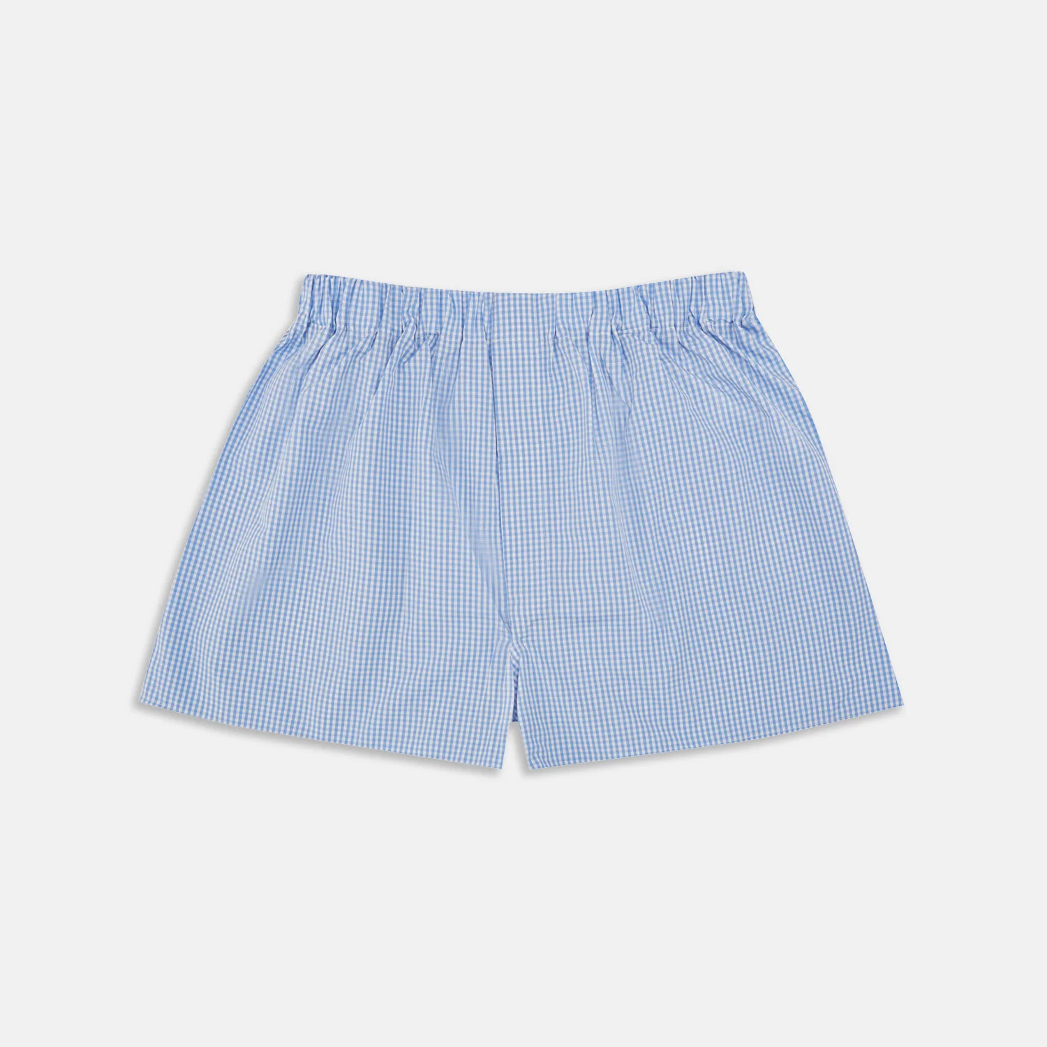 Light Blue Gingham Cotton Boxer Shorts | Turnbull & Asser