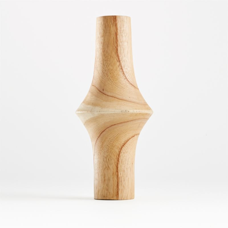 Orla Large Natural Wood Vase + Reviews | Crate and Barrel | Crate & Barrel