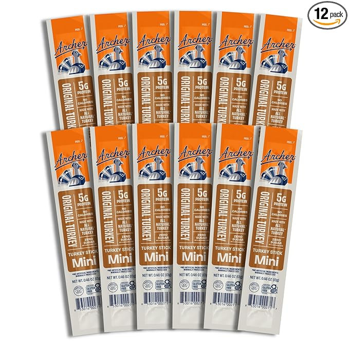 Archer Jerky Mini Turkey Jerky Sticks - All Natural Turkey Sticks, Meat Snack for Adults & Kids, ... | Amazon (US)