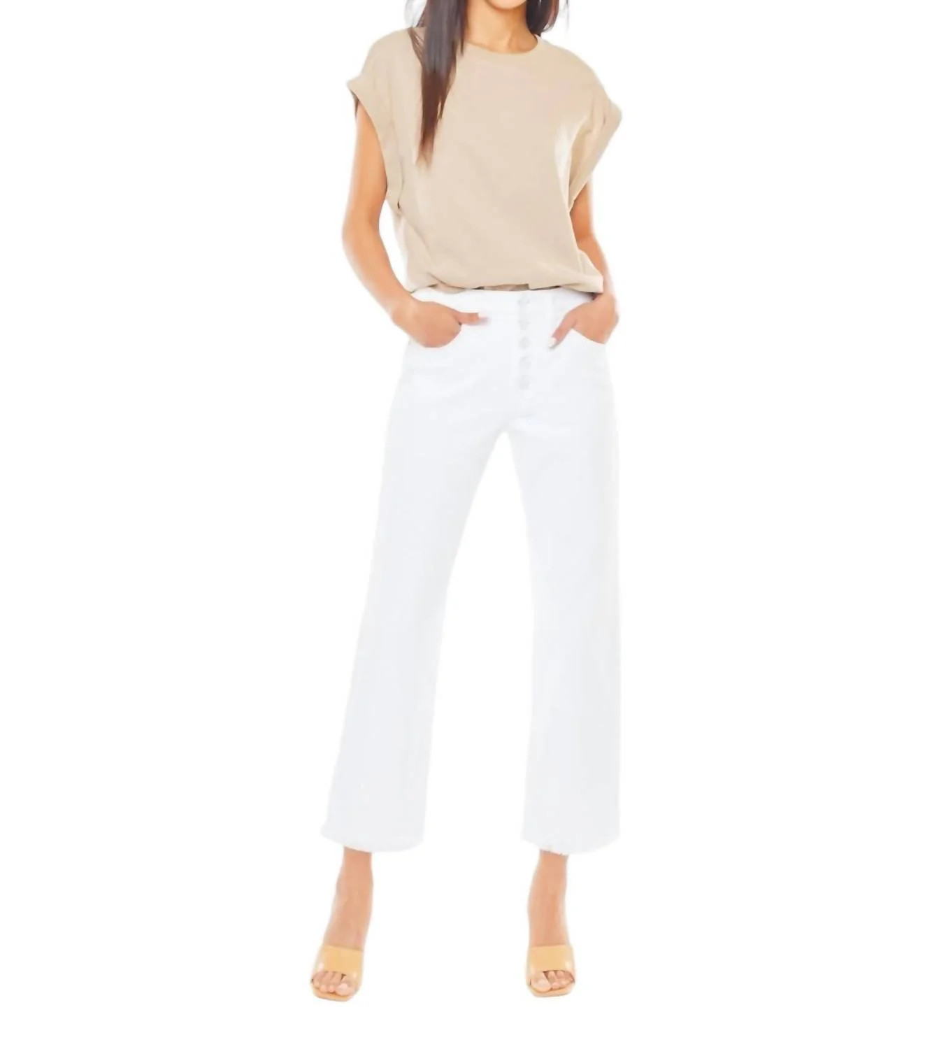 Kinlee High Rise Jeans In White | Shop Simon