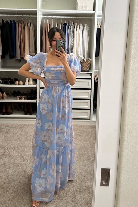 Take 20% off this Spring dress at Abercrombie - love this as a formal wedding guest dress, special occasion, baby shower, bump-friendly dress 

Dress - wearing small but ran big! I could have sized down to xs 

• linked to a similar style in lavender at Shopbop for under $200!

#LTKwedding #LTKsalealert #LTKstyletip