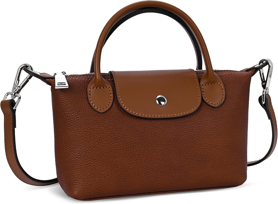 HESHE Small Leather Crossbody Bags for Women Mini Tote Shoulder Handbags | Amazon (US)