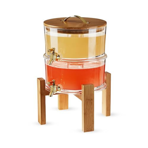 Twine Outdoor Double Drink Dispenser, Beverage Spigot Dispenser, Cocktail Dispenser for Parties with Collapsible Wood Drink Stand, Stackable Dispenser Set of 1 | Amazon (US)
