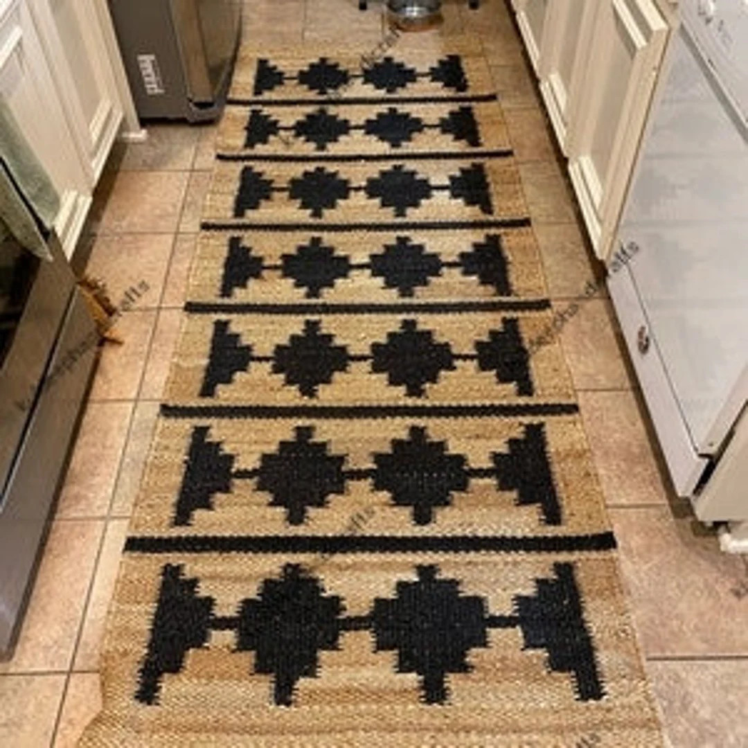 2.5x10,2.5x20,2.5x30' Handmade Jute Rug Yoga mat throw carpet Hand loom Hemp Jute Runner hand loo... | Etsy (US)