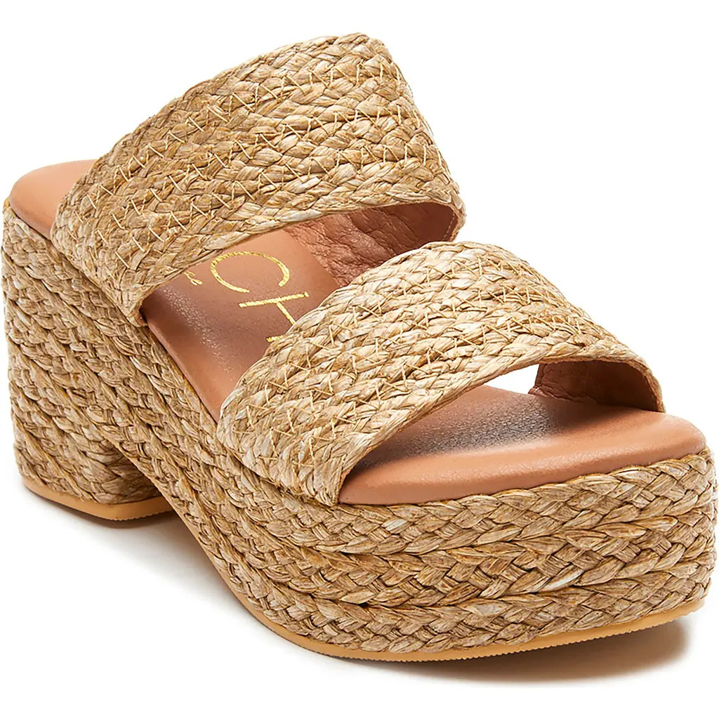 Coconuts by Matisse Ocean Ave Espadrille Platform Slide Sandal in Cognac at Nordstrom, Size 6 | Nordstrom