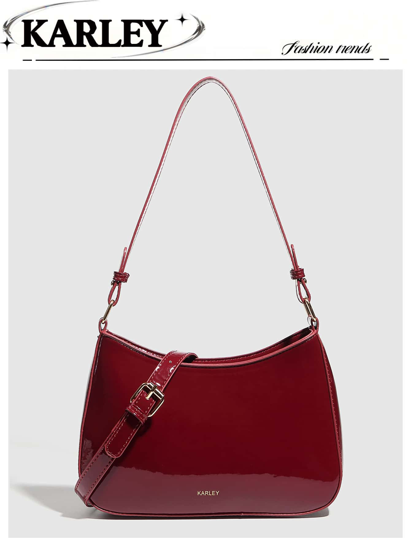 Vintage Color Underarm Bag For Women, Burgundy Underarm Pouch Ideal Gift For New Year, Fashion Bu... | SHEIN