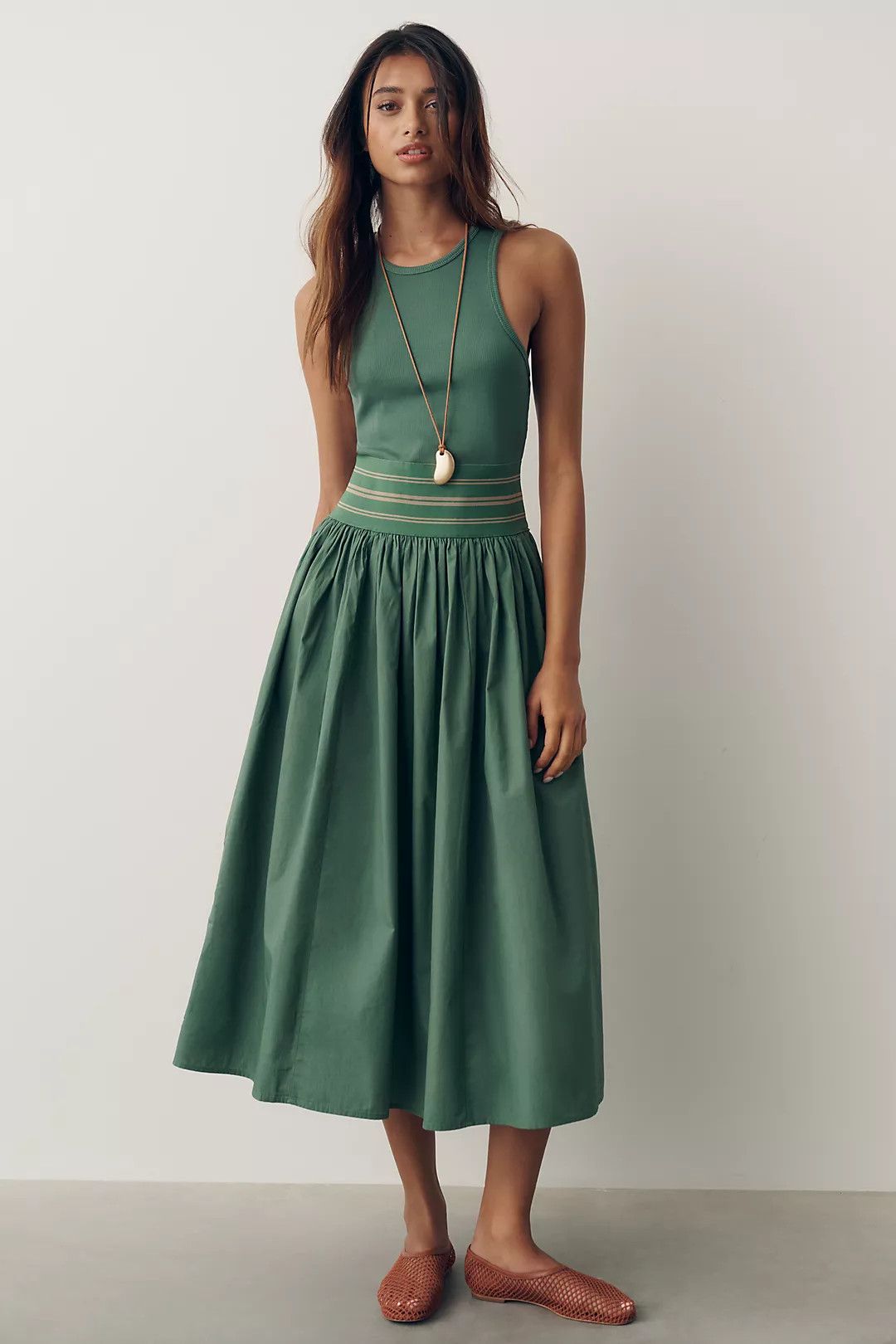 By Anthropologie Banded Twofer Midi Dress | Anthropologie (US)