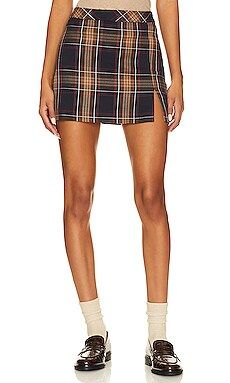 Steve Madden Cameron Skirt in Navy Plaid from Revolve.com | Revolve Clothing (Global)