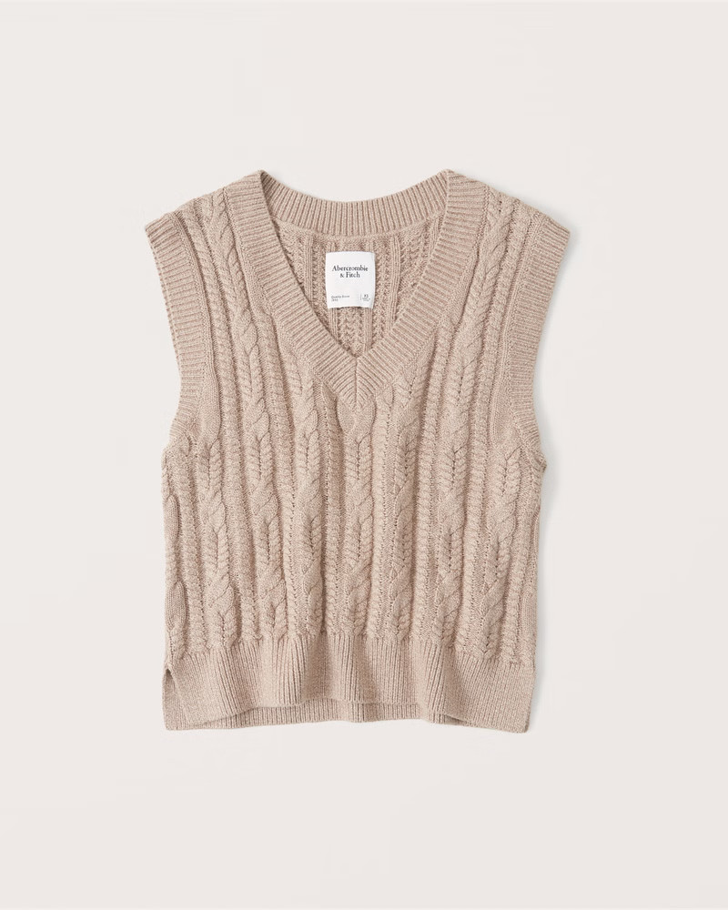 Women's Cropped V-Neck Sweater Vest | Women's Tops | Abercrombie.com | Abercrombie & Fitch (US)