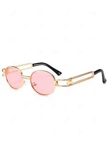Hollow Out Decorated Metal Full Frame Oval Sunglasses | ZAFUL (Global)