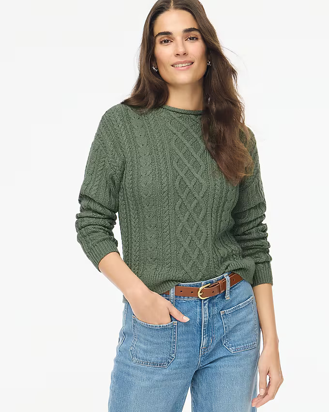 Mockneck cable-knit sweater | J.Crew Factory