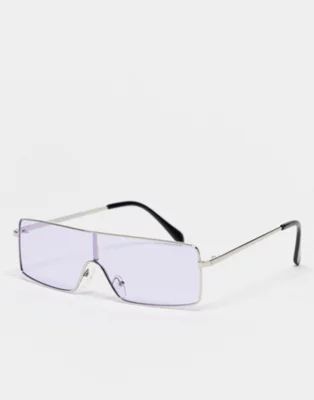 AJ Morgan slim shield sunglasses in lilac | ASOS (Global)