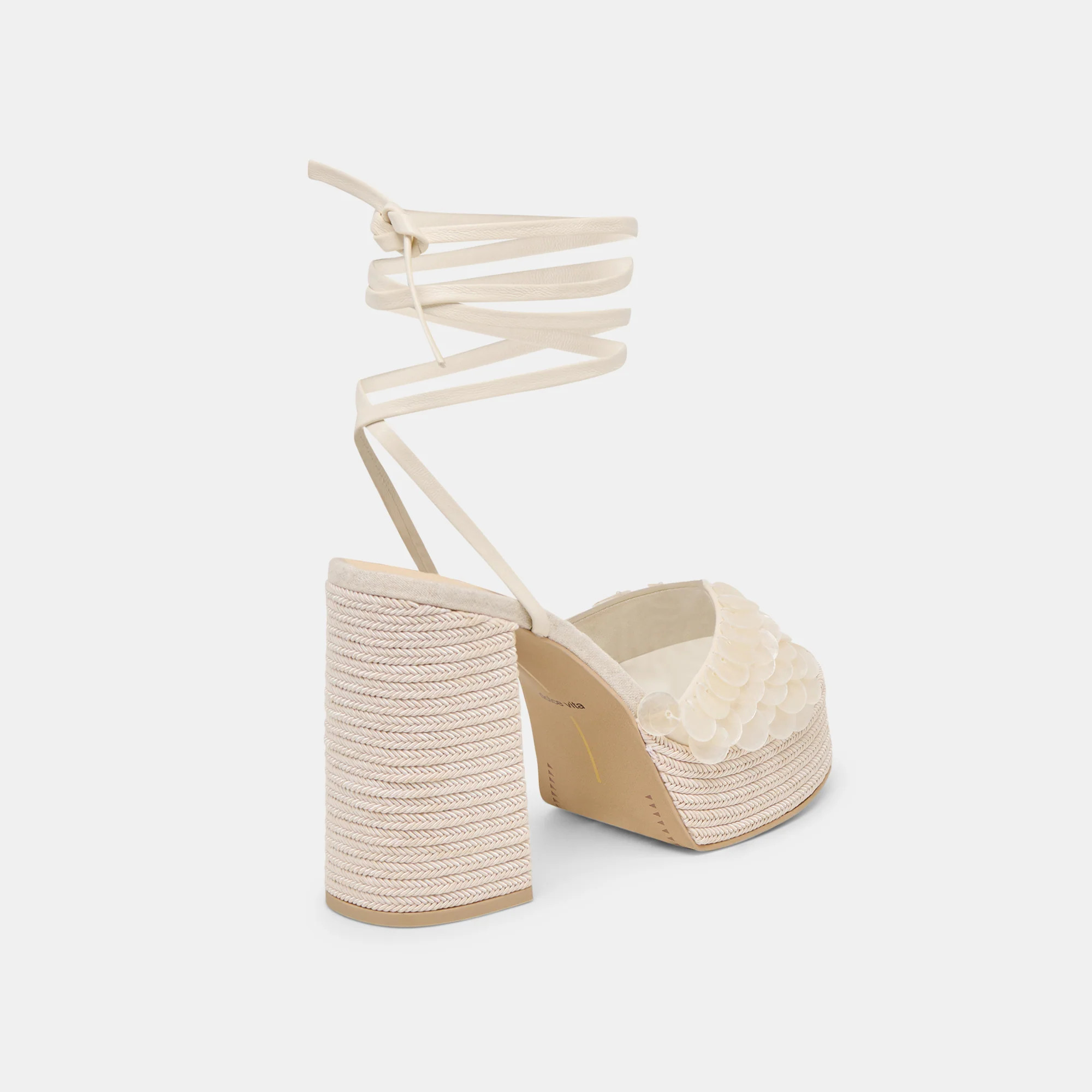 Dorthy Confetti Heels Ivory Leather | DolceVita.com