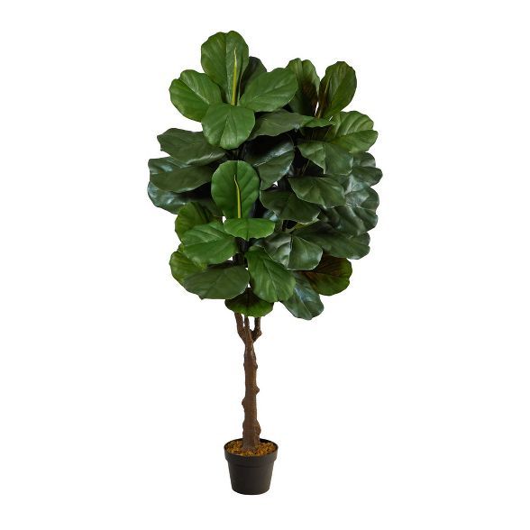 4.5' Indoor/Outdoor Fiddle Leaf Fig Artificial Tree - Nearly Natural | Target