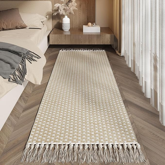 Boho Runners for Hallways 2x6 ft Washable Runner Rug Non Slip Rubber Backed Kitchen Rug Woven Ent... | Amazon (US)