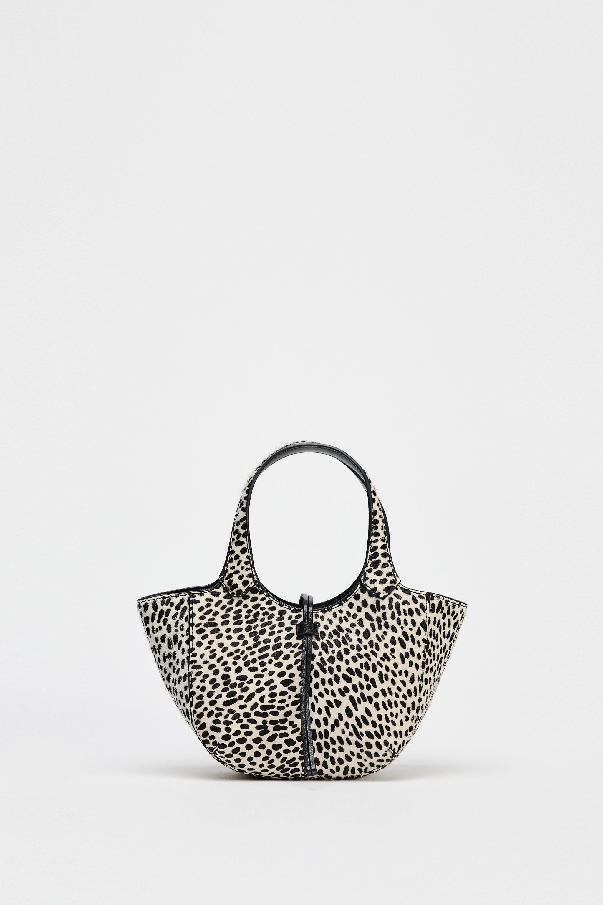 ANIMAL PRINT LEATHER MINI TOTE BAG | Zara US