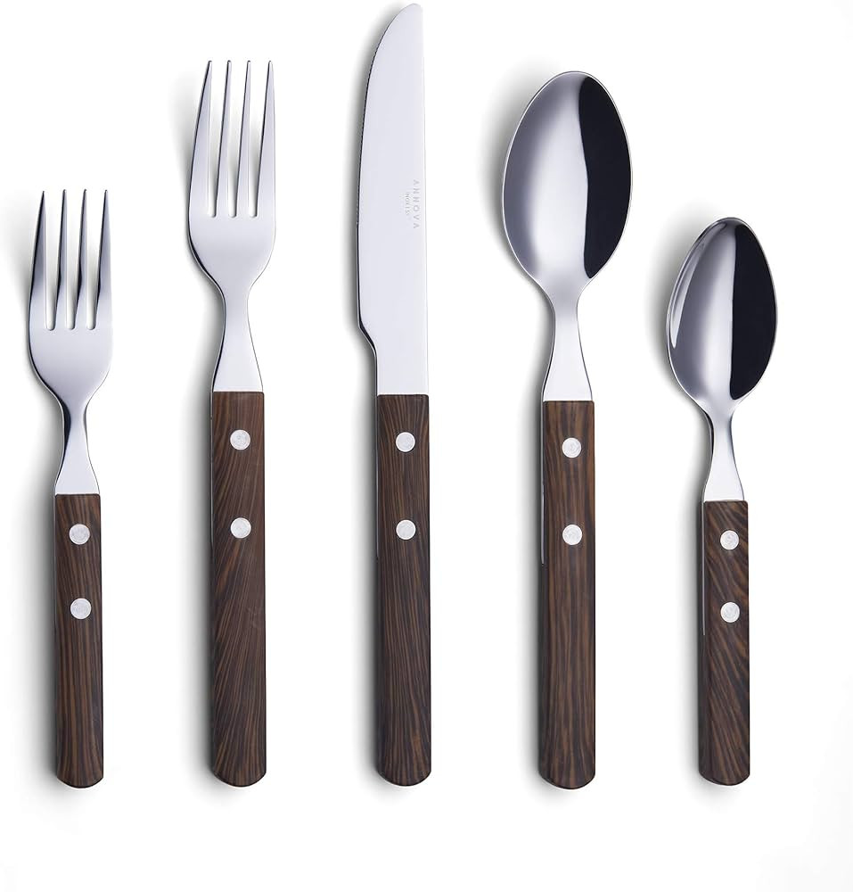 ANNOVA Silverware Set 20 Pieces Stainless Steel Color Handle With Rivet/Retro Flatware - 4 x Dinn... | Amazon (CA)