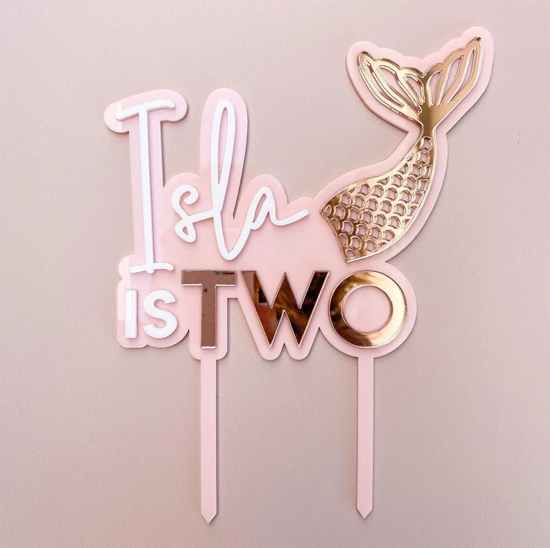 One year old Cake Topper | First Birthday | Mermaid Cake Topper | 3D Cake topper | Birthday cake ... | Etsy (US)