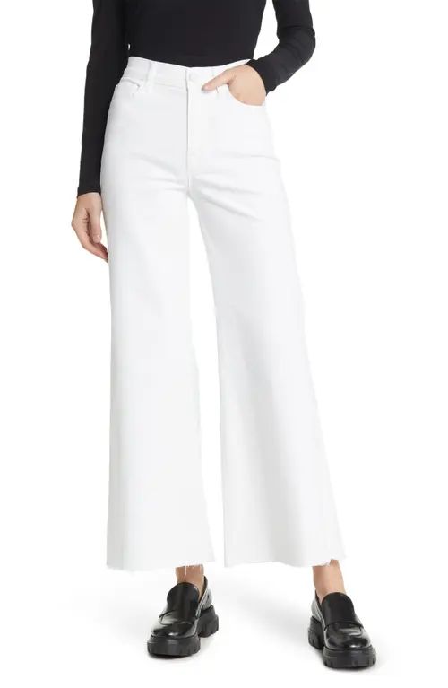 FRAME Le Palazzo Raw Hem Wide Leg Jeans in Blanc at Nordstrom, Size 25 | Nordstrom