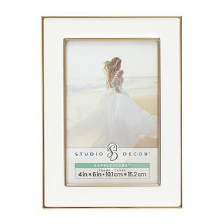 Expressions™ White with Gold Outline Wall Frame by Studio Decor® in White/Gold | 4" x 6" | Michaels® | Michaels Stores