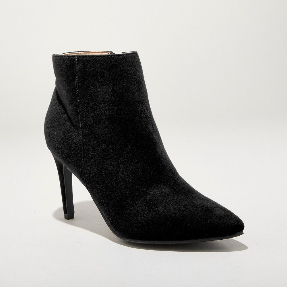 Women's Norelle Microsuede Stiletto Pointed Fashion Boots - A New Day Black 9.5 | Target