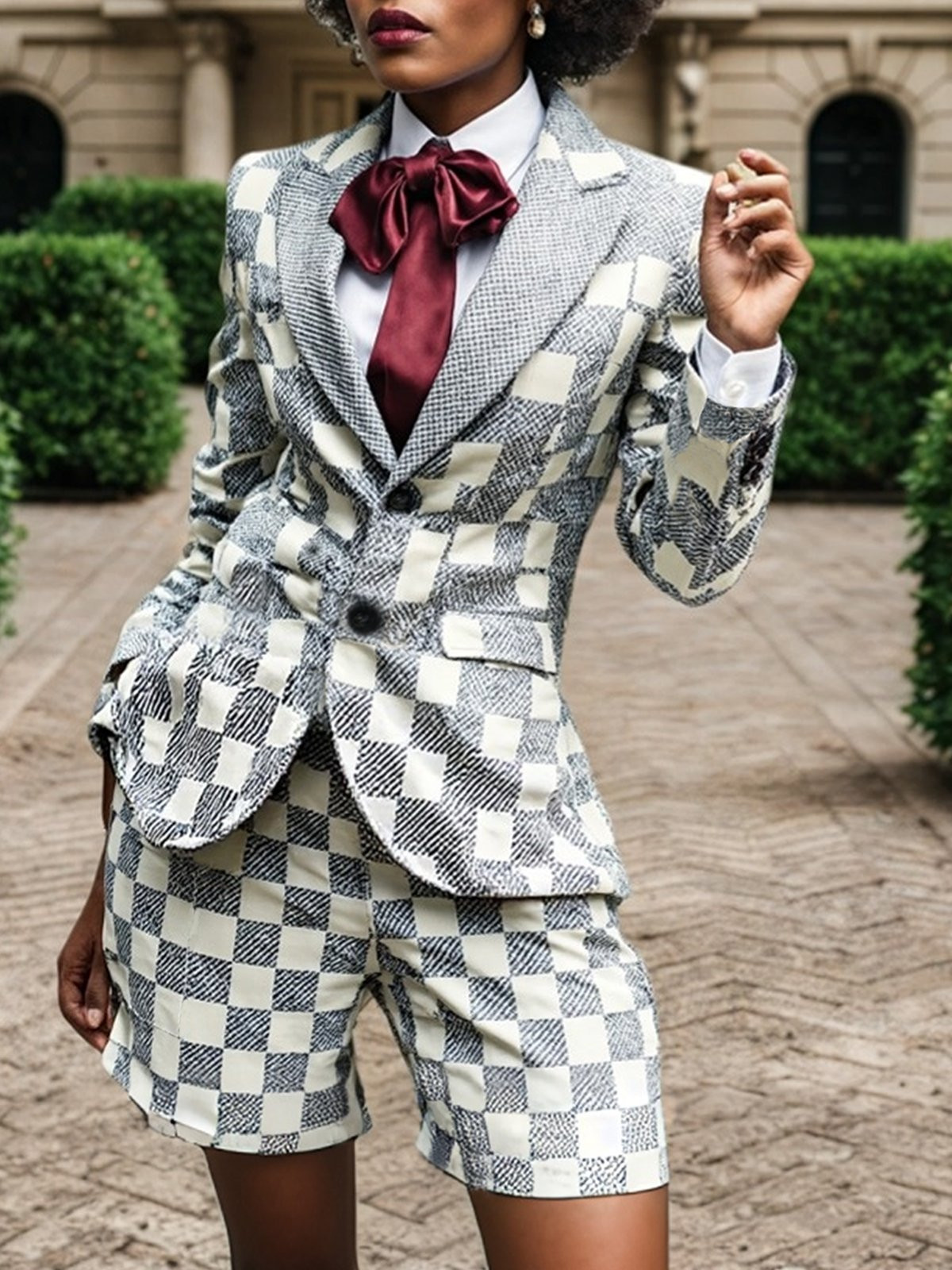 Urban Printing Plaid Lapel Collar Blazer | Stylewe