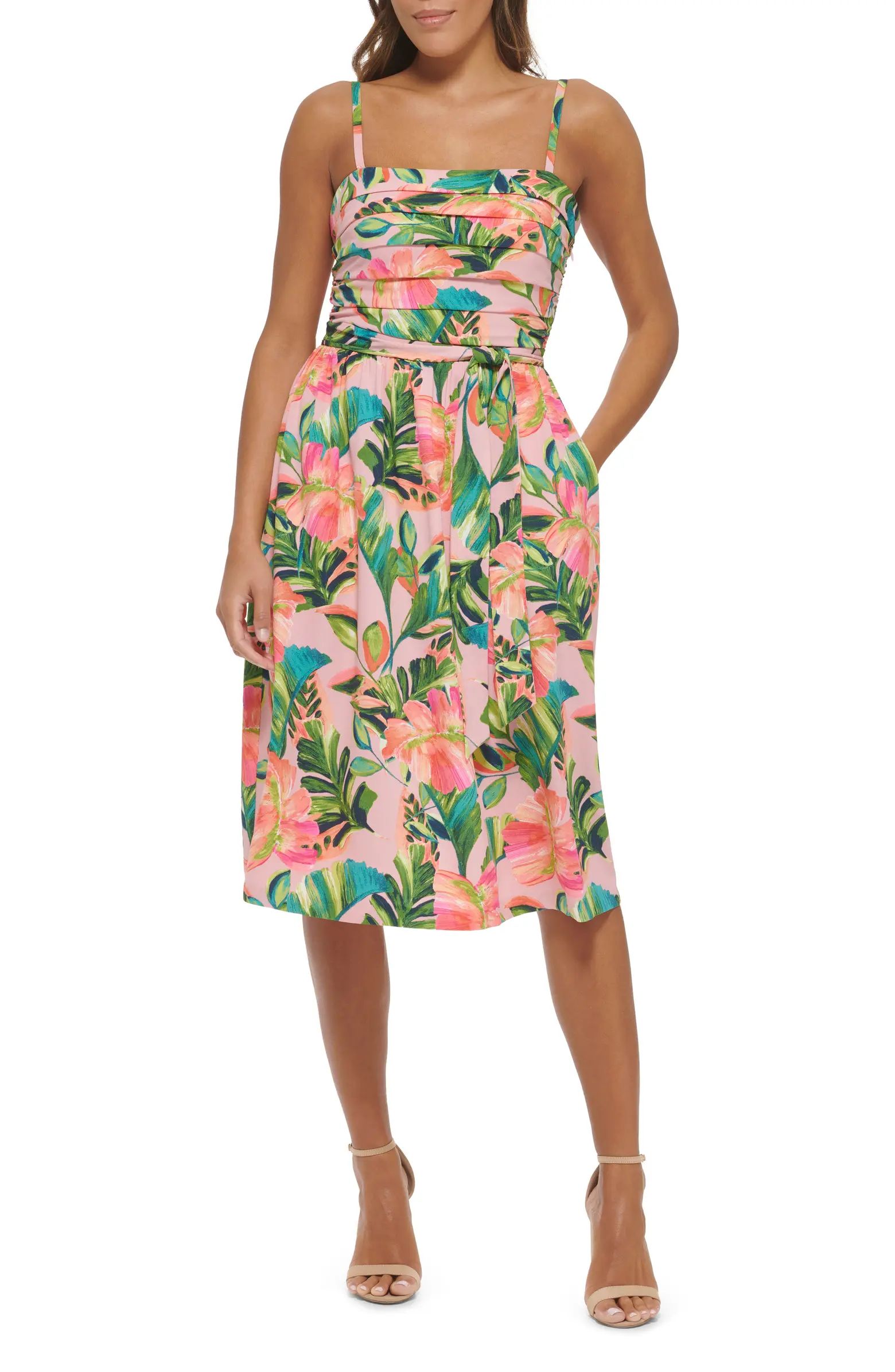 Tropical Floral Midi Dress | Nordstrom Rack