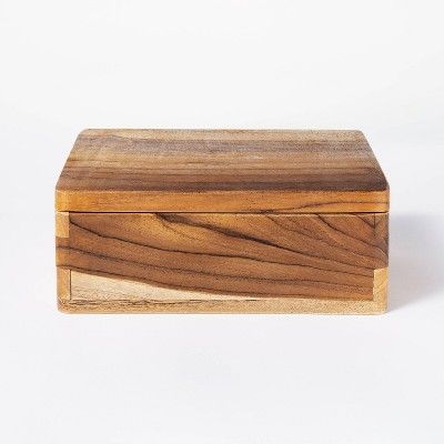 6" x 8" Teak Wood Box Natural - Threshold™ designed with Studio McGee | Target