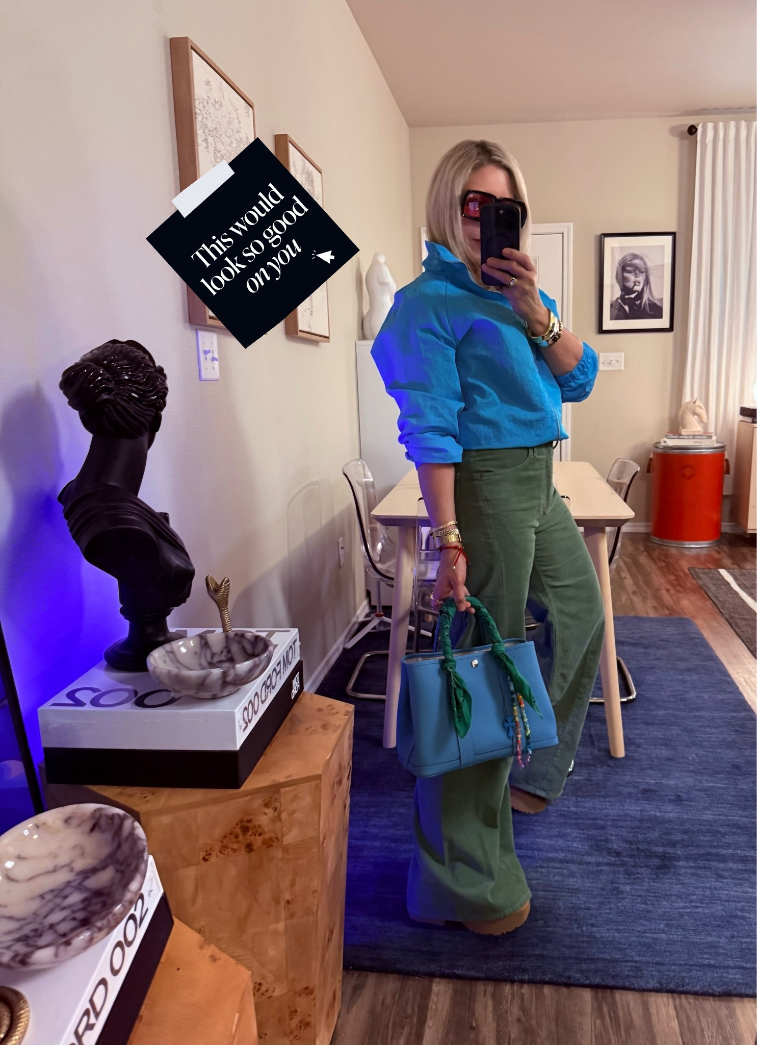 Track jacket+Lemon twist💚💙✨Shoes are Ugg platform sandals☝🏻#mother #motherdenim #lemontwist #corduroy #lightcorduroy #trackjacket #ugg #uggs #luxury #handbag #hermesgardenparty #scarf #bandana #hermesbag #brachajewelry #bracha #casiowatch #rosssimons #zara @Zara

#LTKgrwm #LTKootd #LTKNYFW