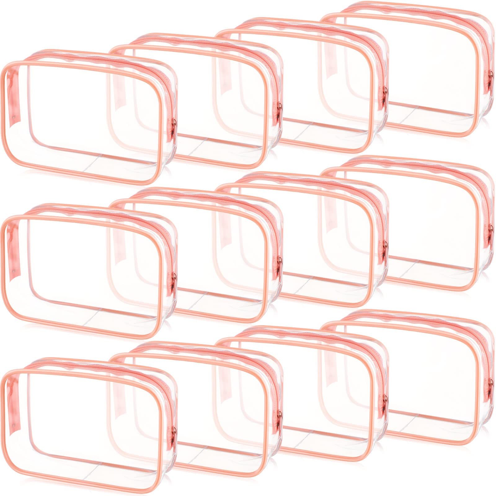 Weewooday 12 Pieces Clear Cosmetics Bag PVC Zippered Clear Toiletry Carry Pouch Cosmetic Makeup B... | Amazon (US)