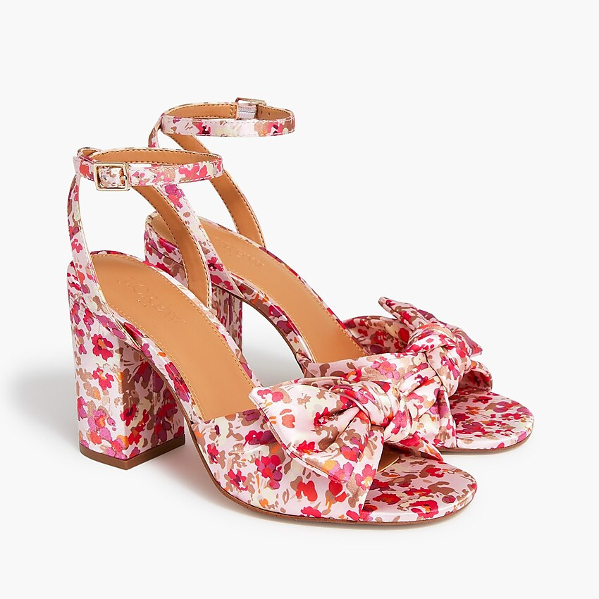 Printed knotted heeled sandals | J.Crew Factory