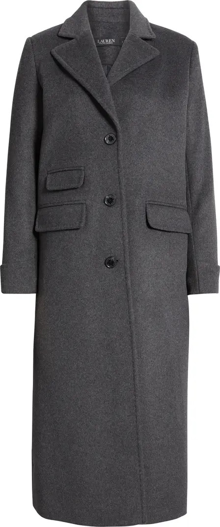 Lauren Ralph Lauren Longline Wool Blend Reefer Coat | Nordstrom | Nordstrom