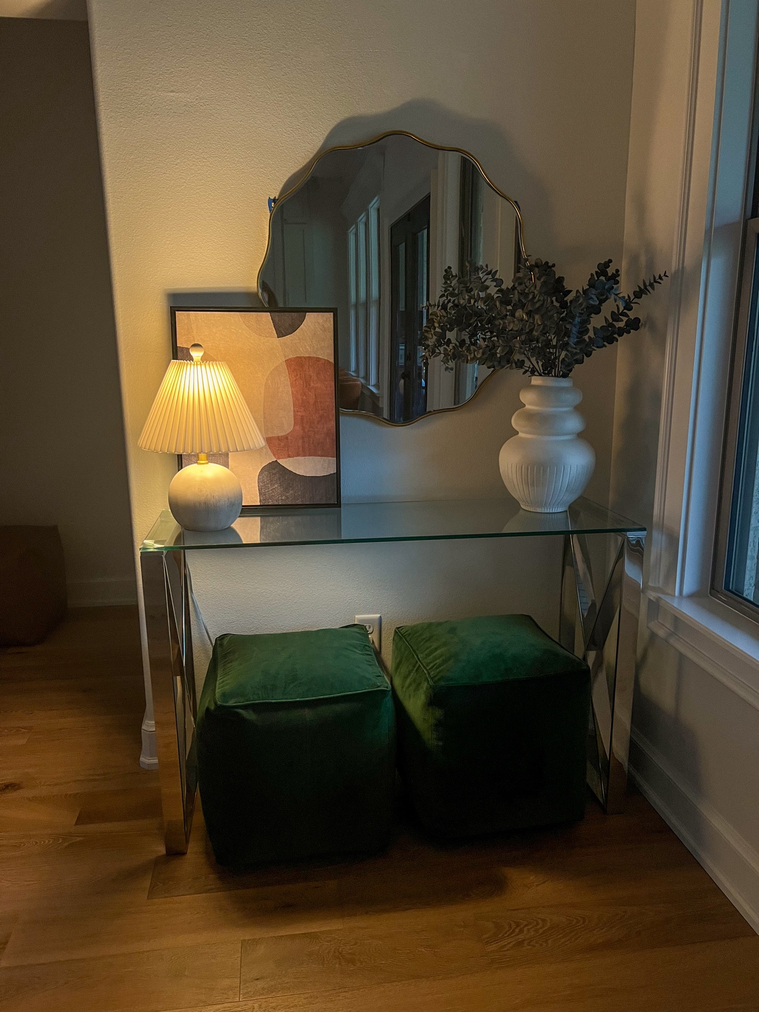 Cozy little corner! Adding warmth with a lamp, deep colors, and texture! All from @loweshomeimprovement ! 

#homeinteriors #Lowes #ad #LowesPartner #homedecor 

#LTKStyleTip #LTKHome