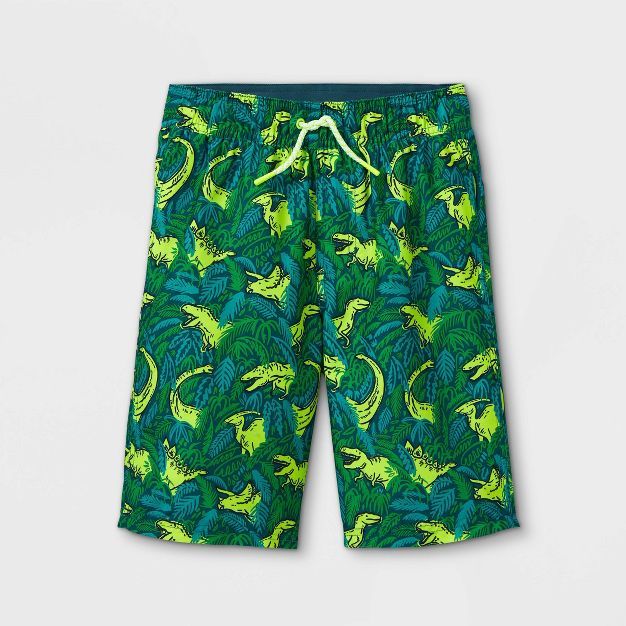 Boys' Dino Print Swim Trunks - Cat & Jack™ Green | Target