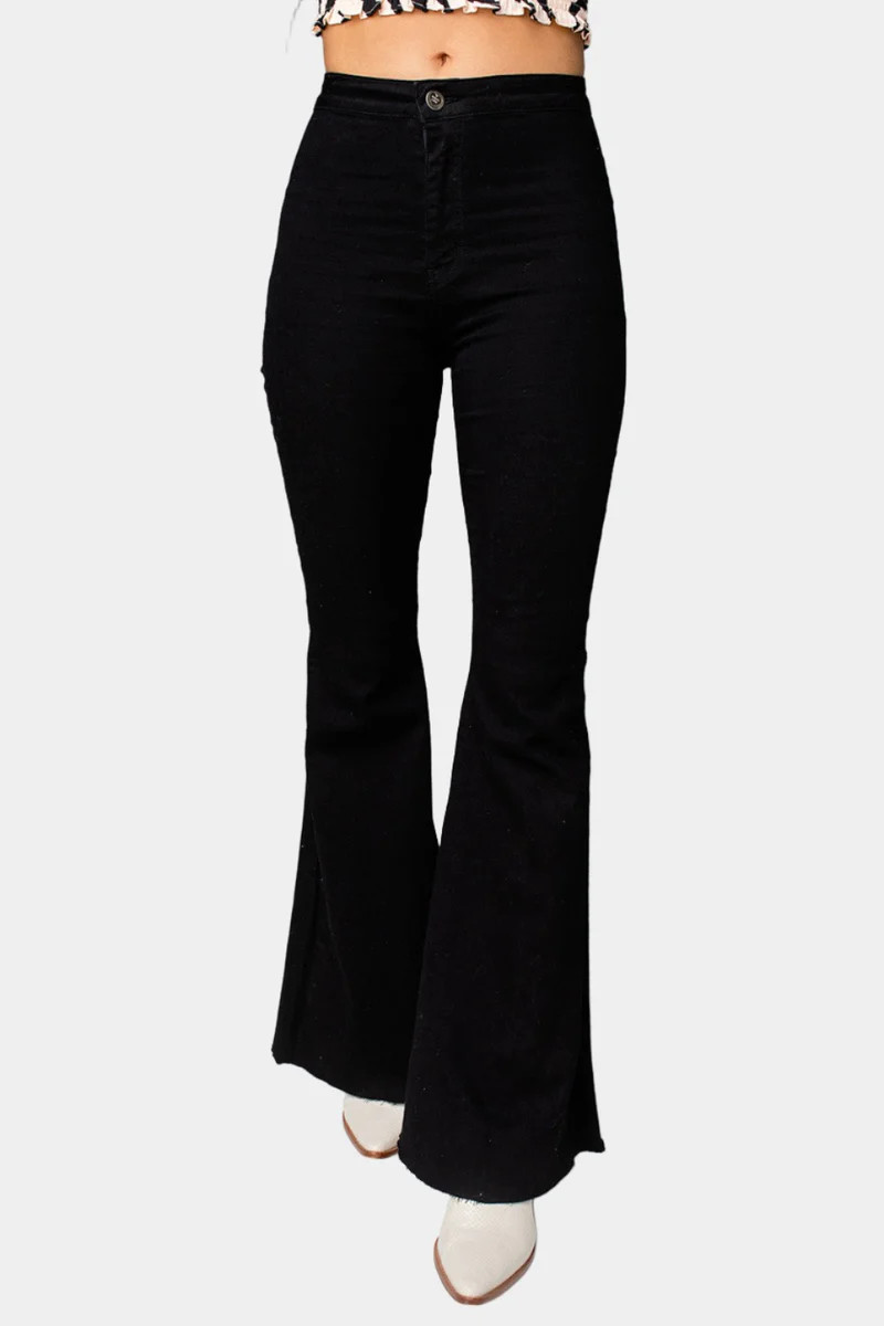 BuddyLove | Moonshine High-Waisted Flare Jeans | Black | BuddyLove