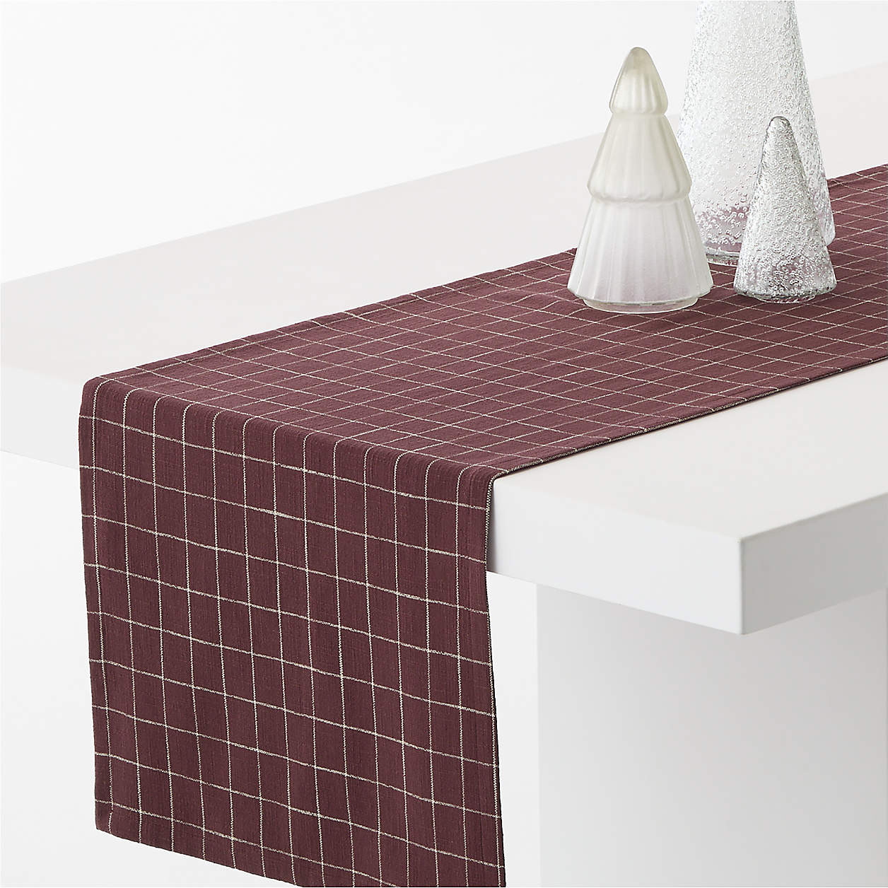 Cotswold Red Plaid 108" Table Runner | Crate & Barrel | Crate & Barrel