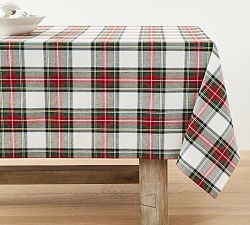 Stewart Plaid Cotton Rectangular Tablecloth | Pottery Barn (US)