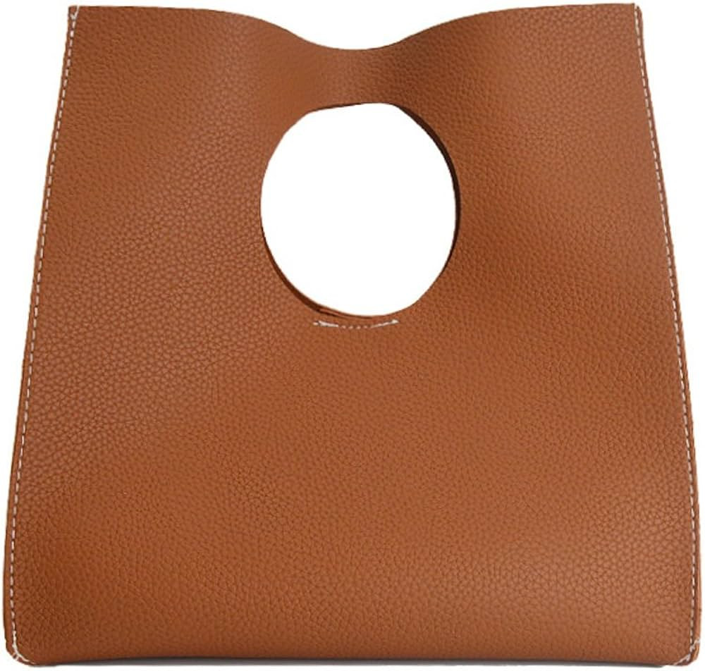 HOXIS Vintage Minimalist Style Soft Pu Leather Handbag Clutch Small Tote | Amazon (US)