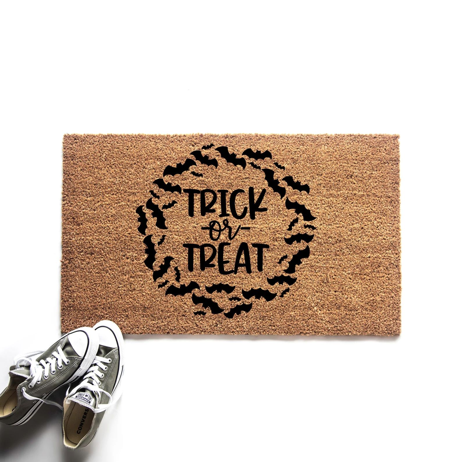 Trick or Treat Halloween Wreath Doormat Halloween Welcome | Etsy | Etsy (US)