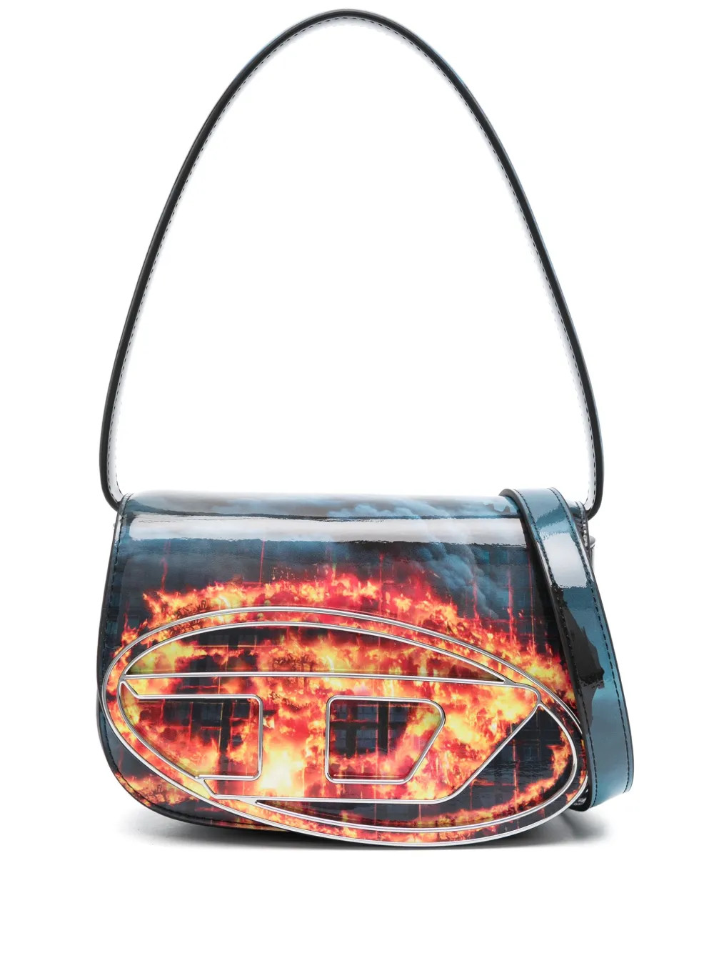 Diesel DIESEL 1DR POLY FLAME PRINT SHOULDER BAG - Farfetch | Farfetch Global