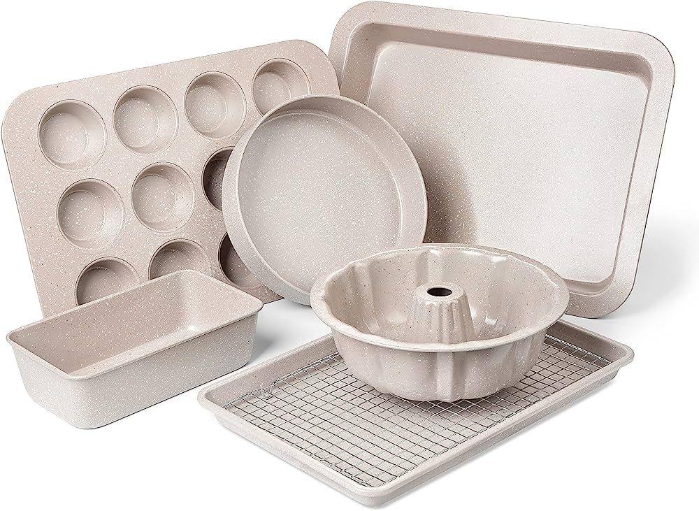 Amazon.com: Nonstick Baking Pans Set - Bakeware Set Baking Sheets For Oven, 7 PCS Stackable Bakin... | Amazon (US)
