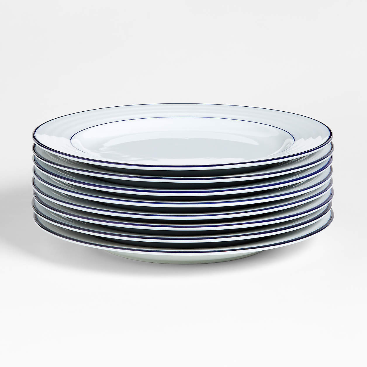 Roulette Blue Band Dinner Plate + Reviews | Crate & Barrel | Crate & Barrel
