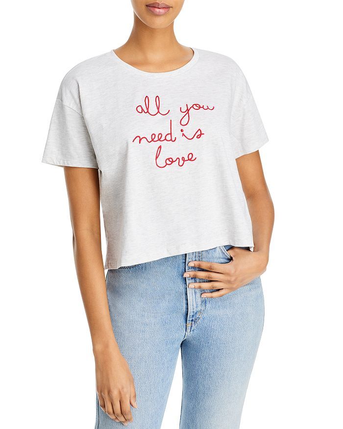 All You Need is Love Embroidered Crop Tee | Bloomingdale's (US)