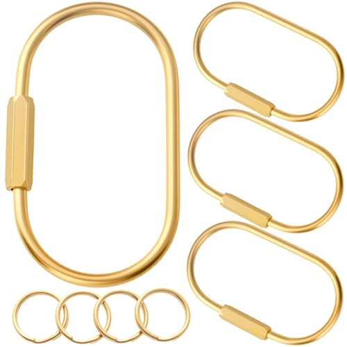 CMVFYL Gold Brass Key Rings, Purse Bag Charms for Handbags, Screw Lock Key Organizer, Carabiner Keychain Clip for Keys | Amazon (US)