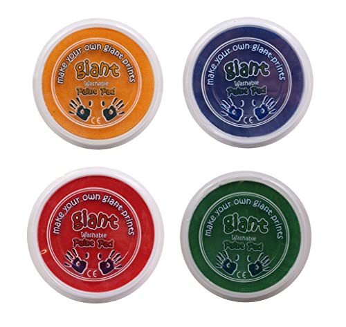 Washable Paint Pads | Set of 4 | Non Toxic | Suitable for Kids Hands & Feet | 15cm Diameter | Amazon (UK)